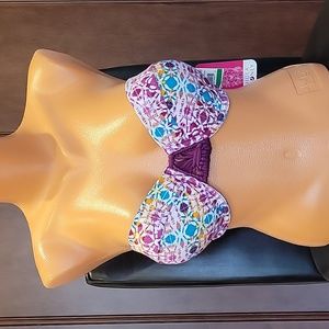 Hula Honey Push Up Bikini Top Size Large Deep Purple Wine Color Underwire Swim